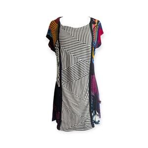 Leopards & Roses Mixed Print Mini Dress S